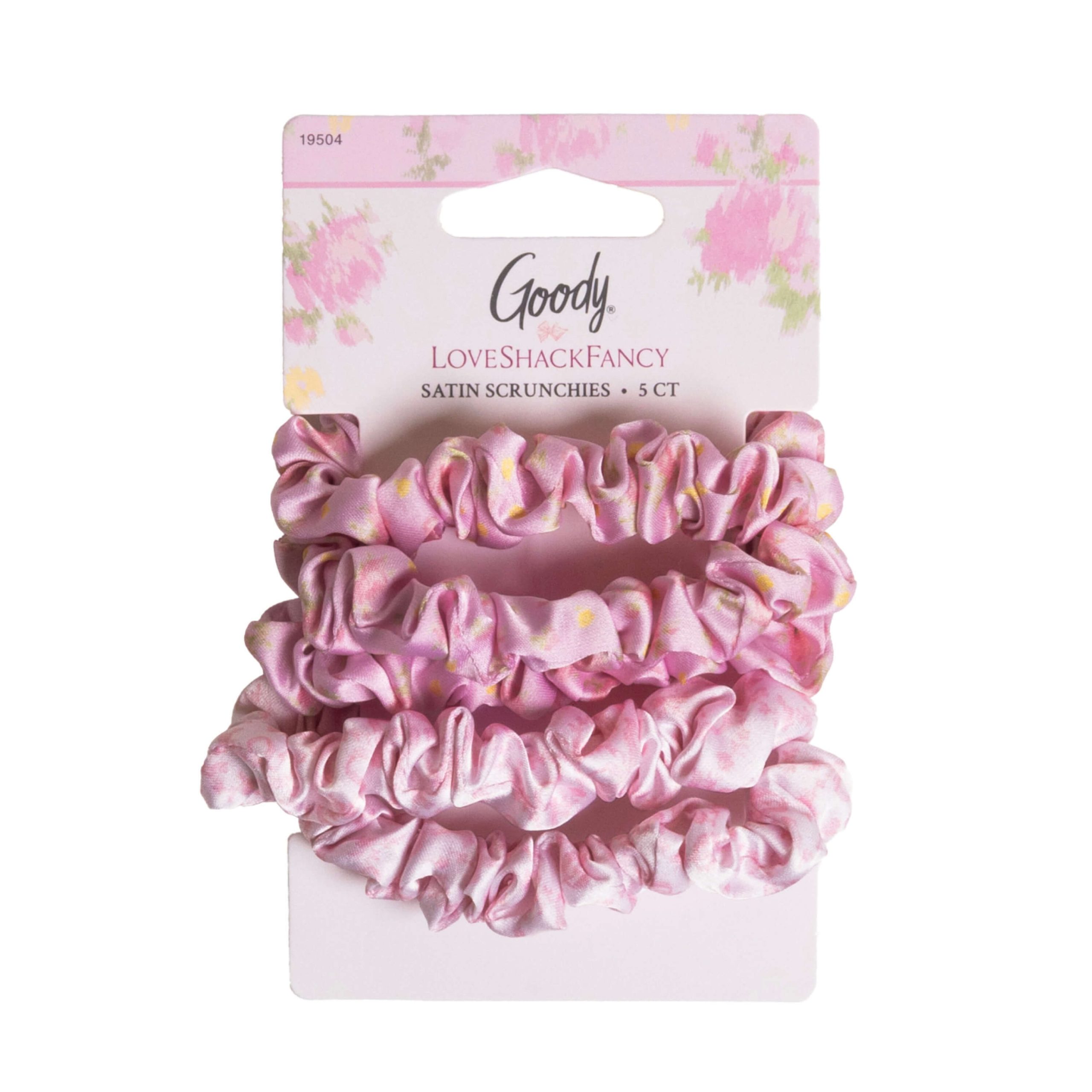 Goody x LoveShackFancy Satin Scrunchies - Ikat Rose & Coquette Bow - 5ct