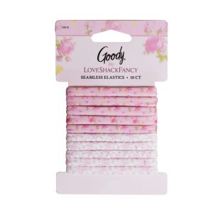 Goody x LoveShackFancy Seamless Elastics - Ikat Rose & Coquette Bow - 10ct