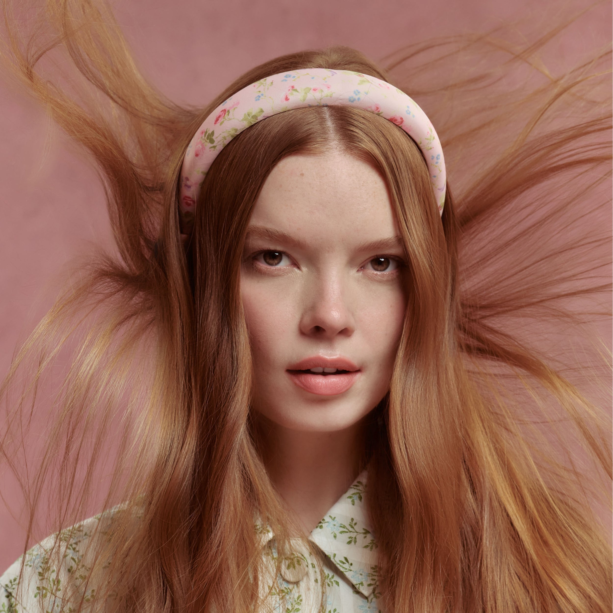 Wet Brush × Hill House Puffy Headband - Pink Bluebonnet Floral - Image 5