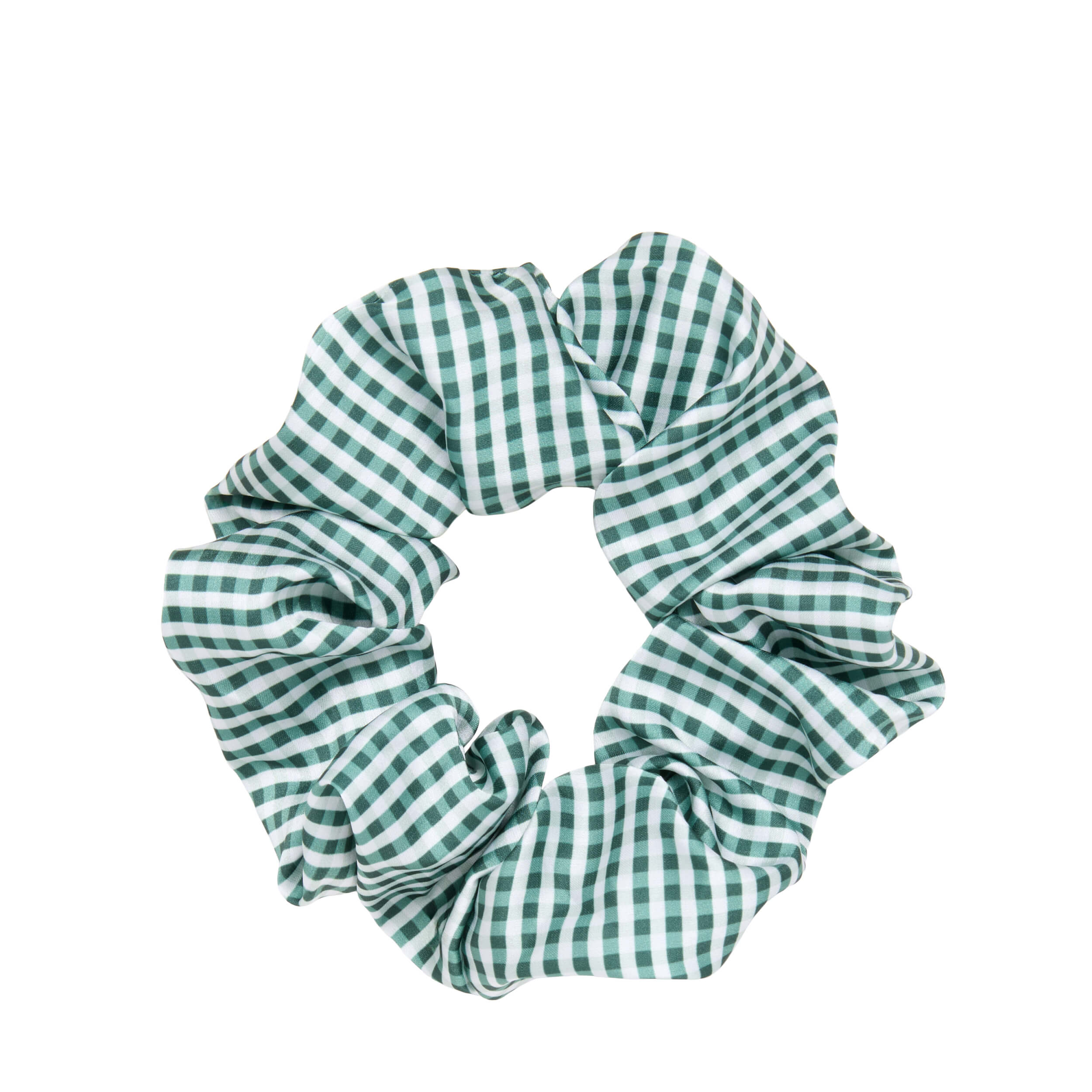 Wet Brush × Hill House Large Satin Scrunchie - Olive Gingham