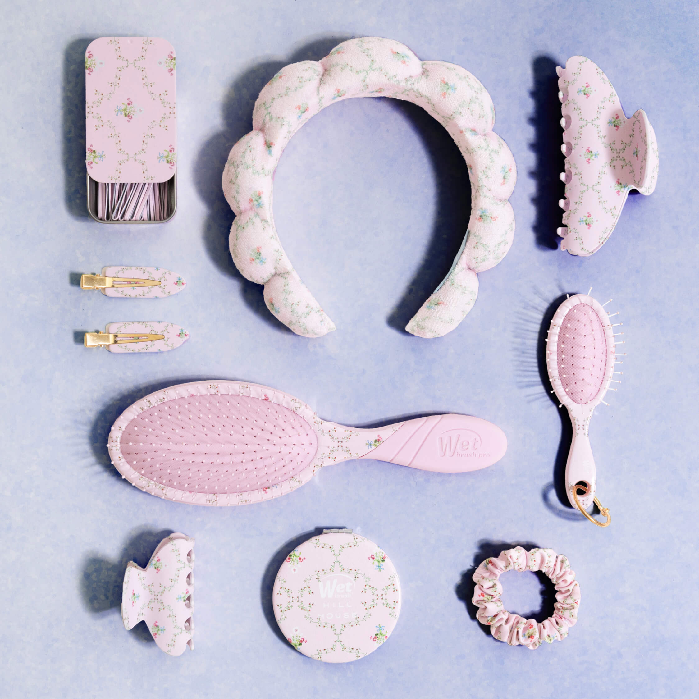 Wet Brush x Hill House Puffy Scalloped Headband - Pink Trellis - Image 3
