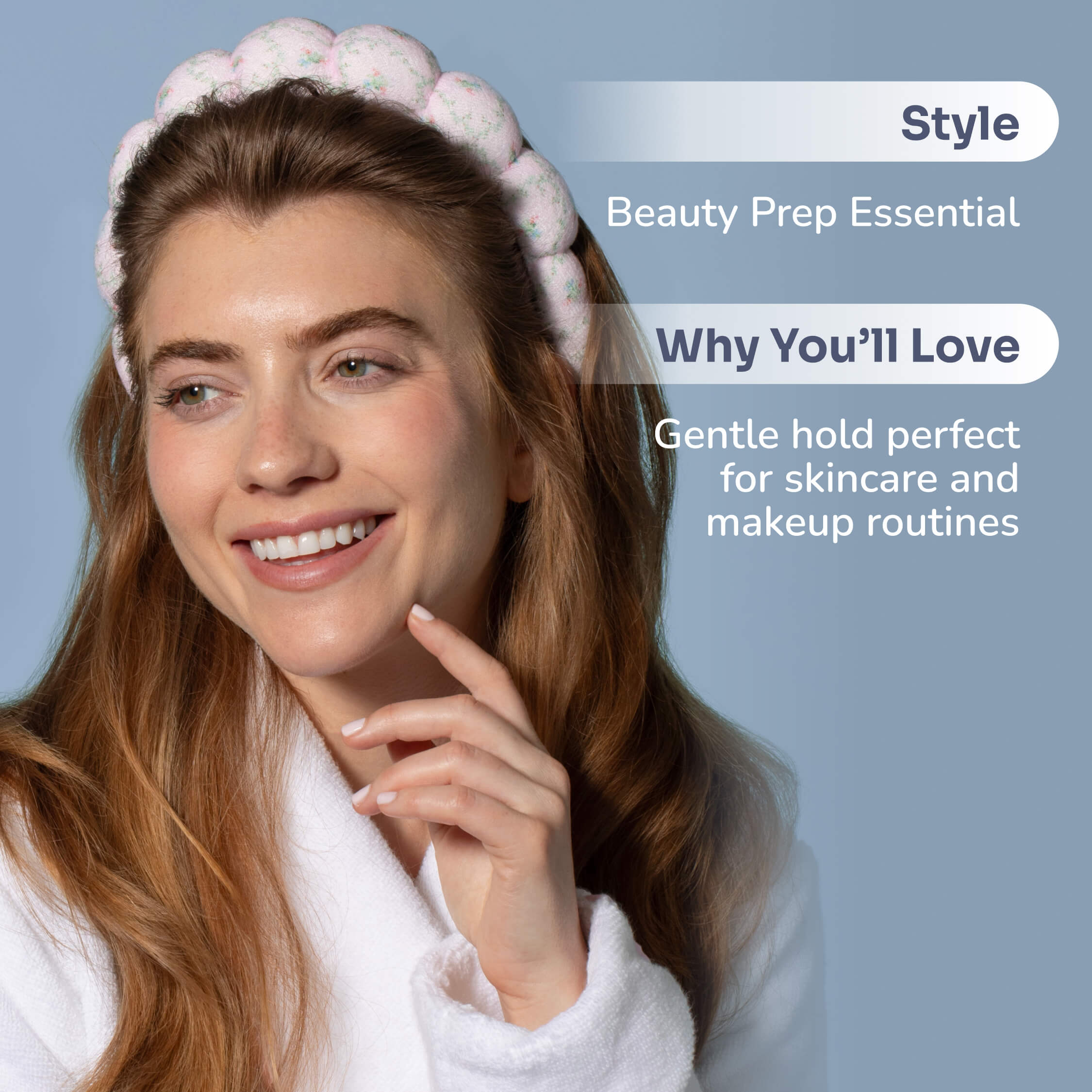 Wet Brush x Hill House Puffy Scalloped Headband - Pink Trellis - Image 2