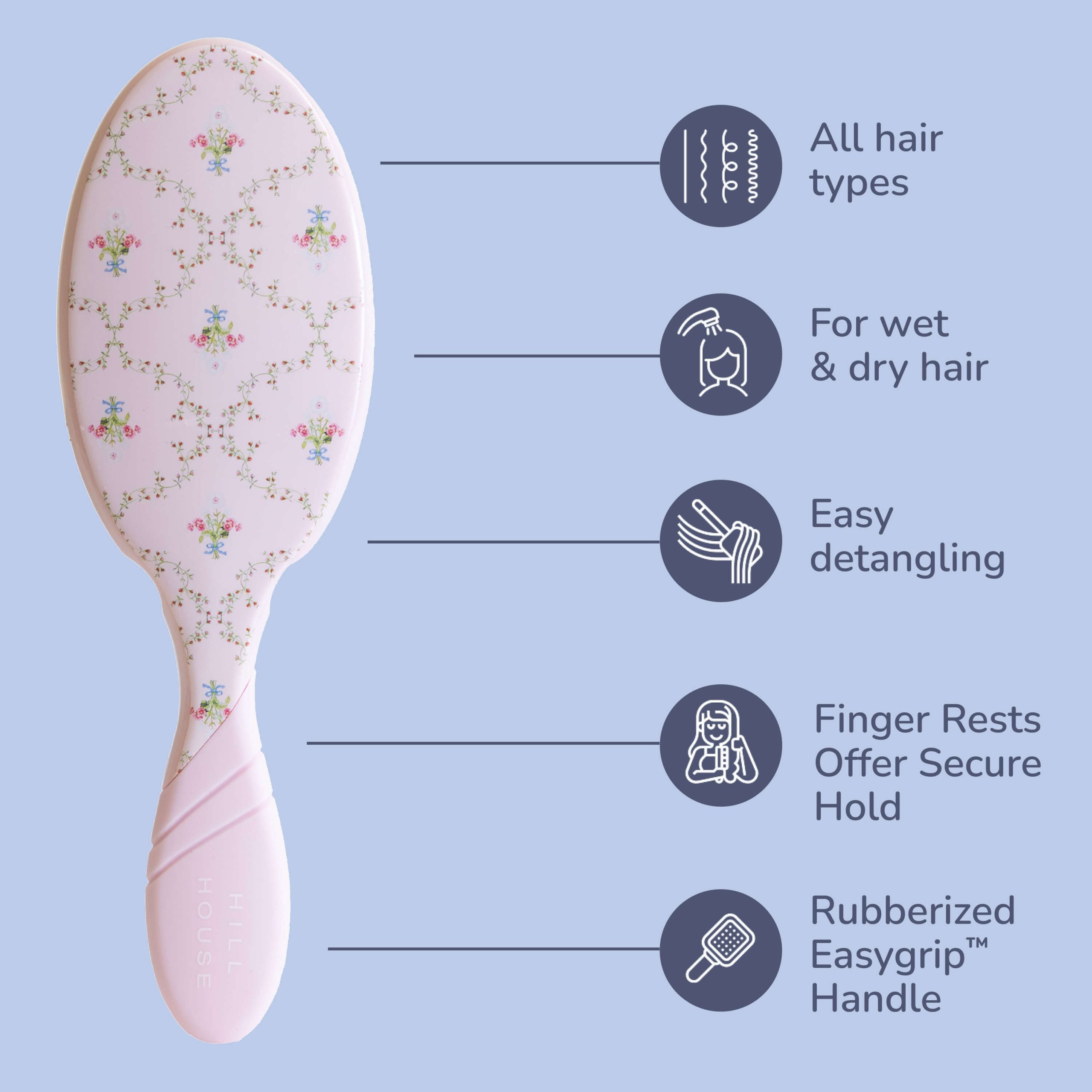 Wet Brush x Hill House Pro Original Detangler - Pink Trellis - Image 5
