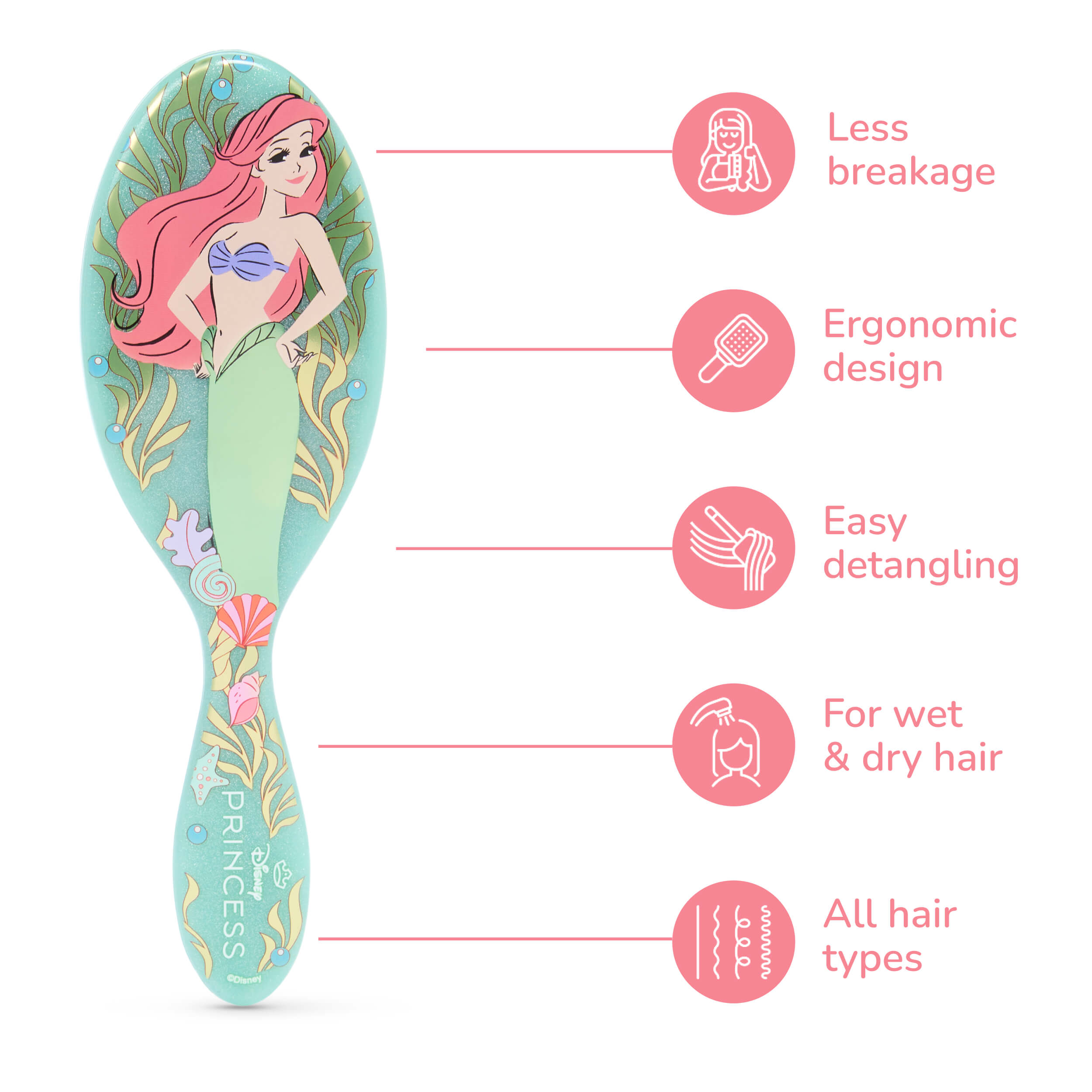 Wet Brush x Dreamy Disney Princess Original Detangler - Ariel - Image 4