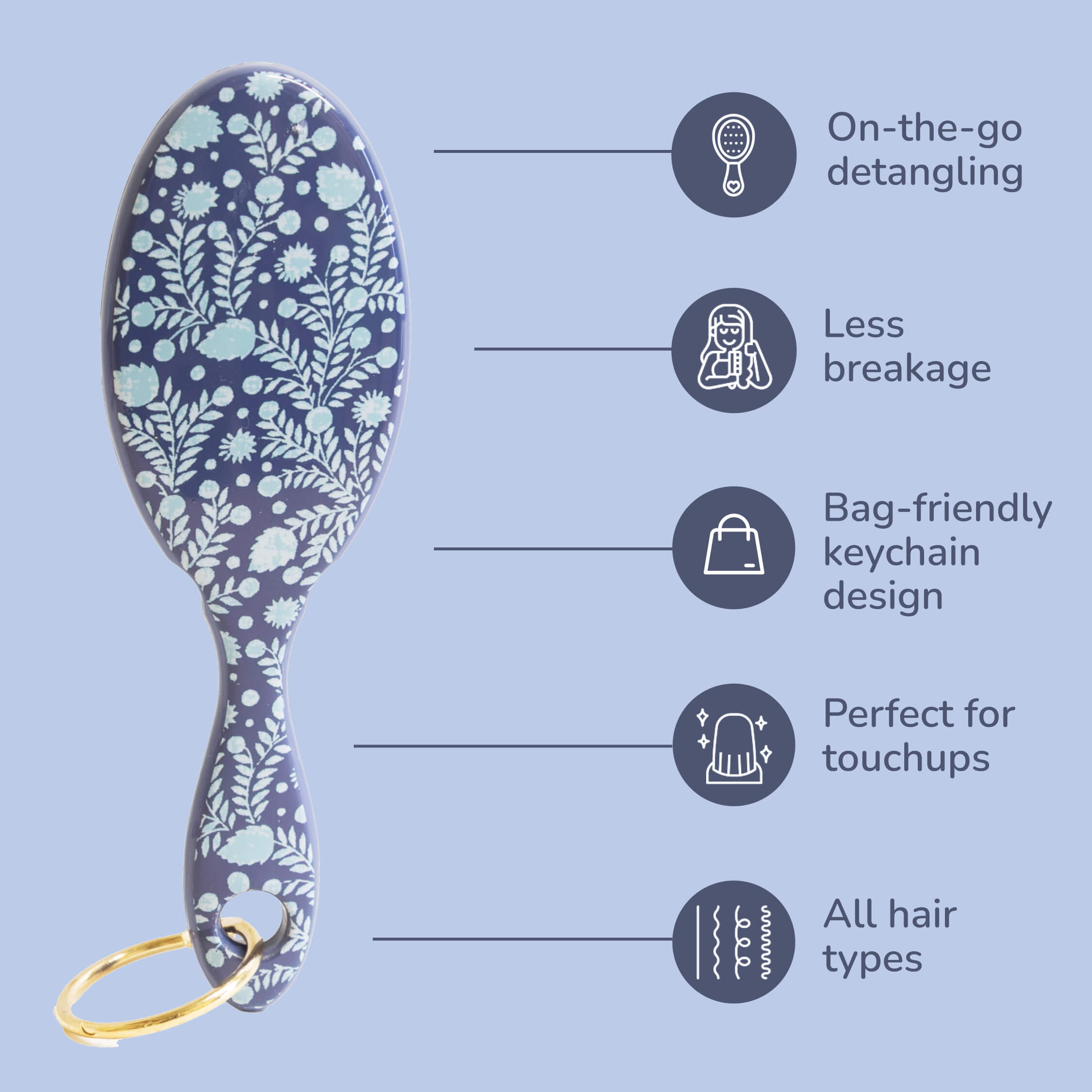 Wet Brush x Hill House Keychain Detangler - Ditsy Thistle - Image 5