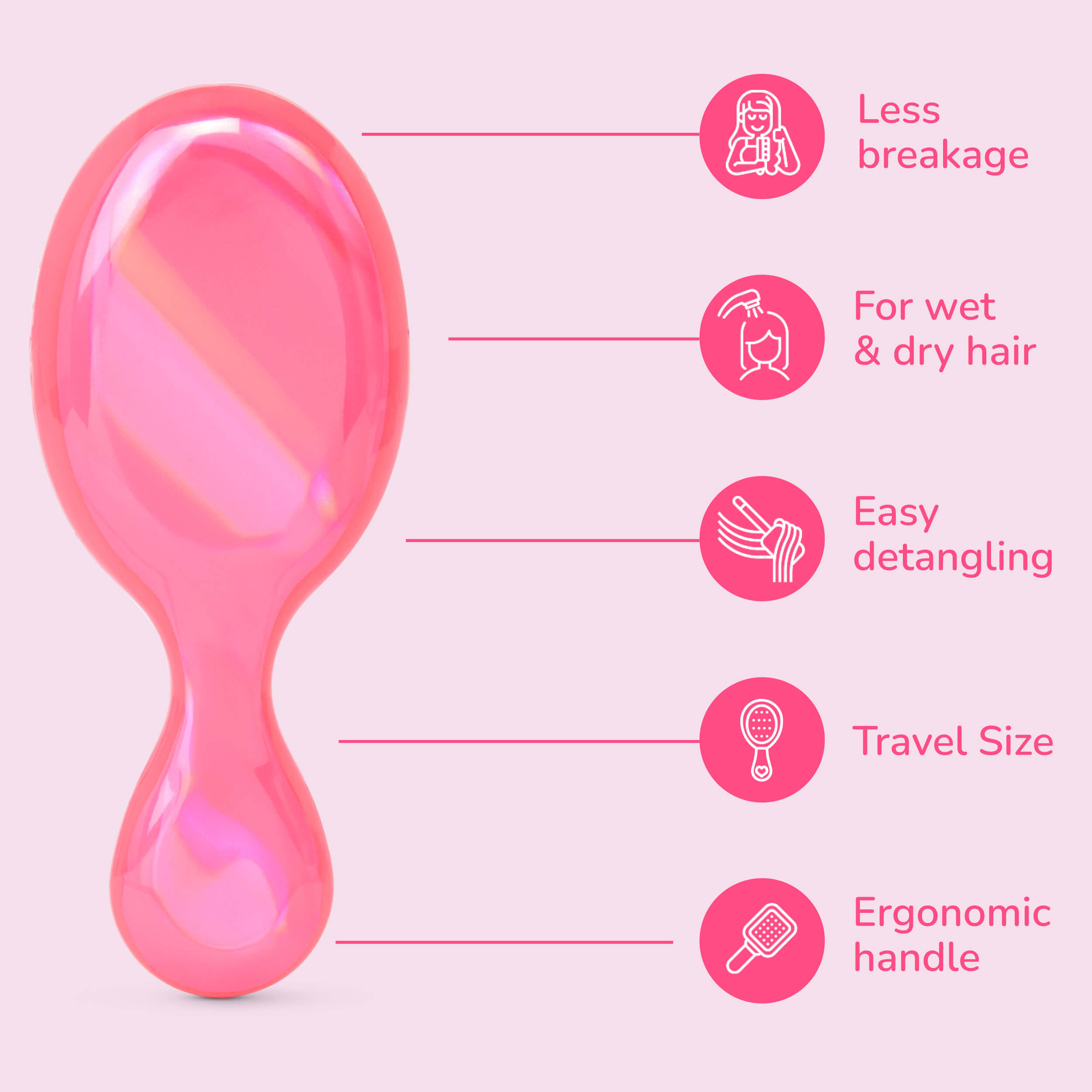 Prismatic Glow Mini Detangler - Pink - Image 4