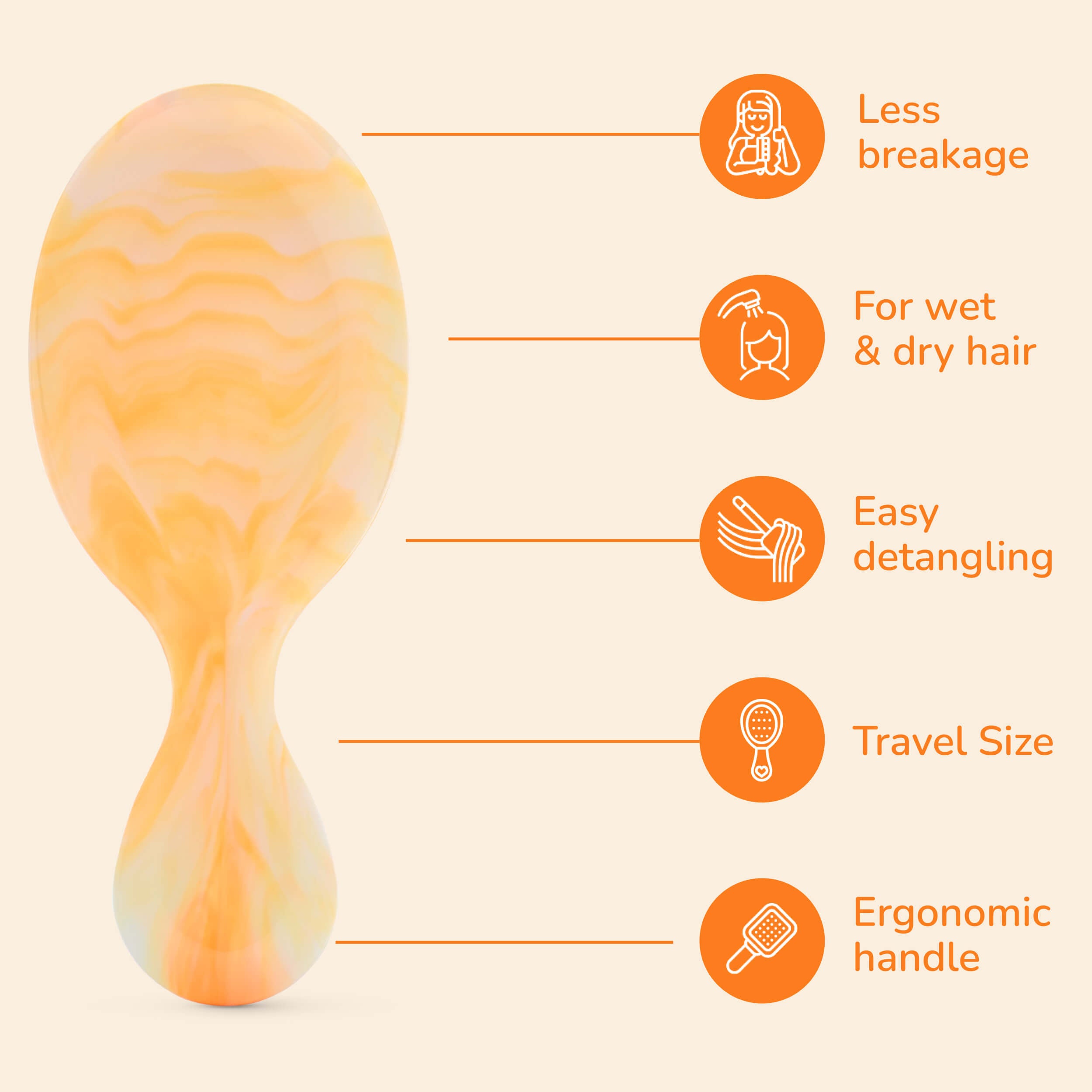 Summer Treat Mini Detangler - Orange Creamsicle - Image 4