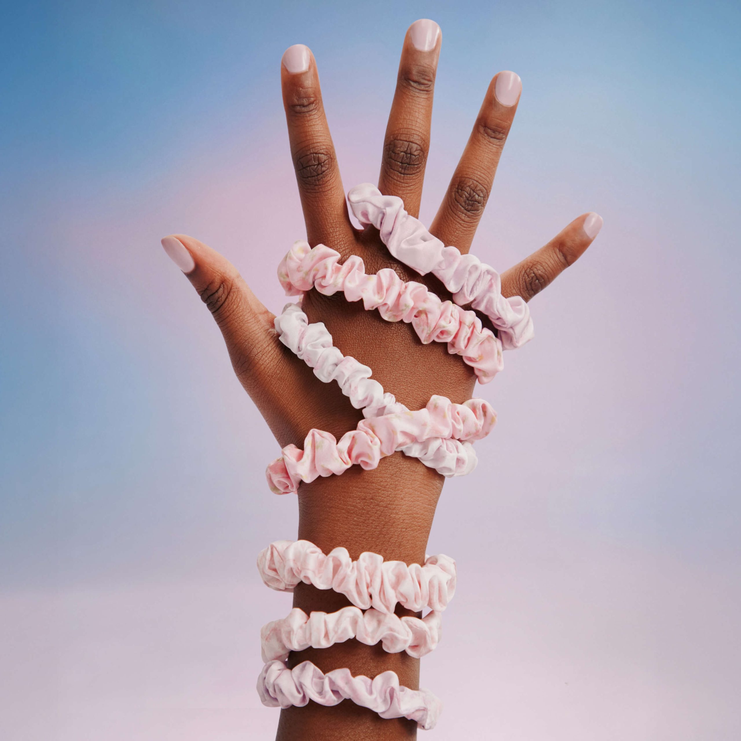 Goody x LoveShackFancy Satin Scrunchies - Happy Thoughts & Ribbon Rosa - 5ct - Image 6