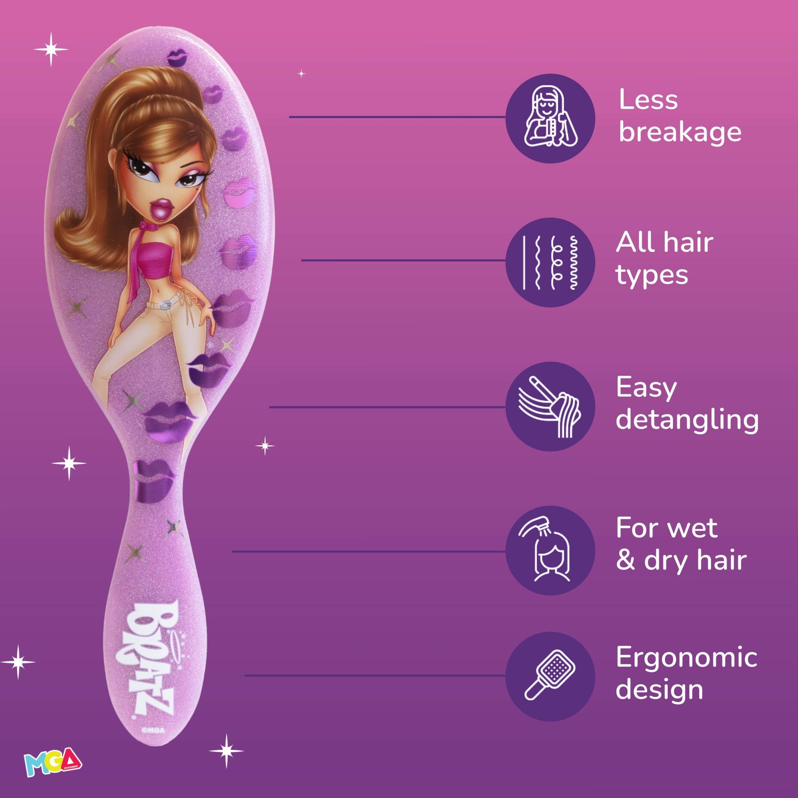 Wet Brush x Bratz Original Detangler & Scrunchie Charm Kit - Yasmin - Image 6